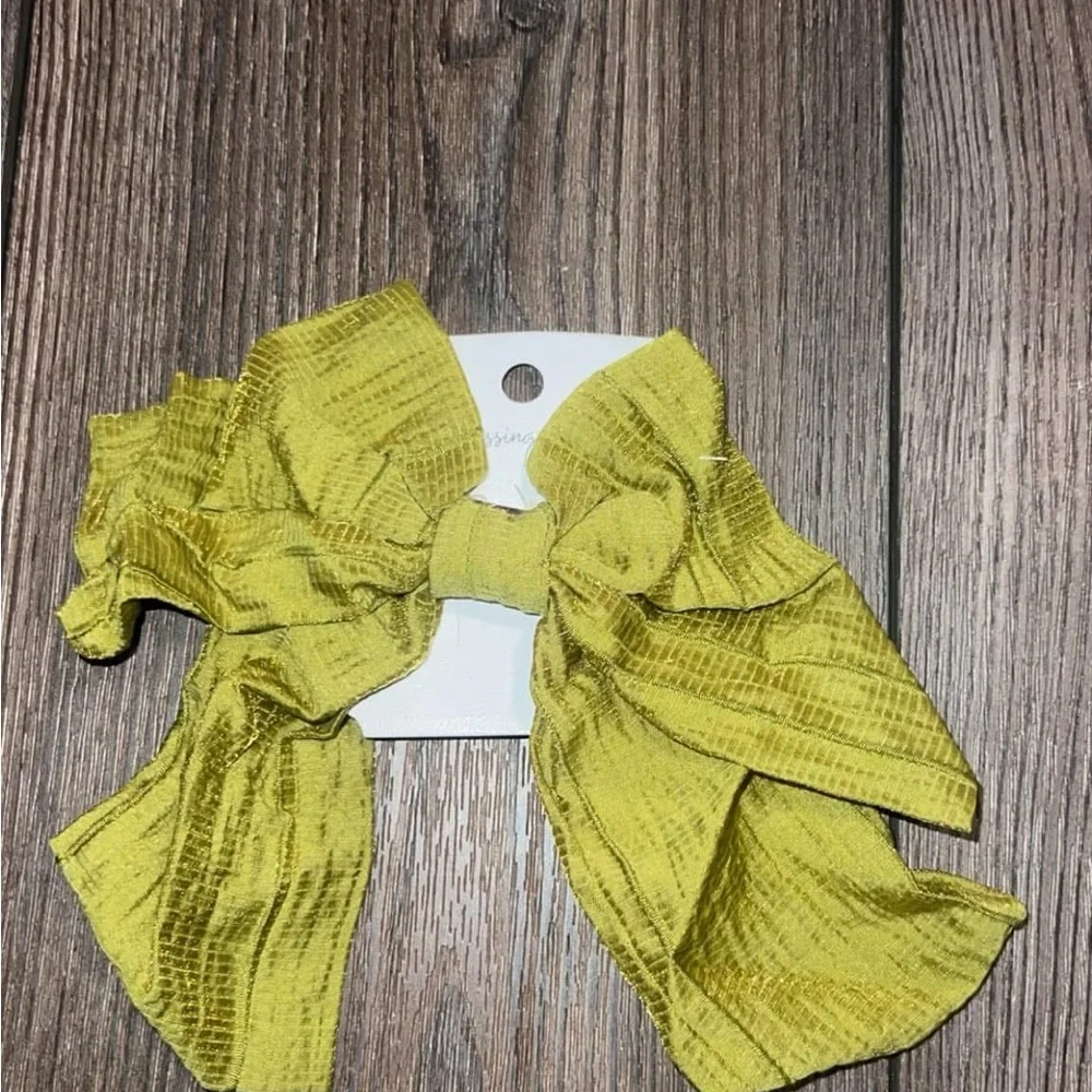 Green Kids Hair Bow Clip